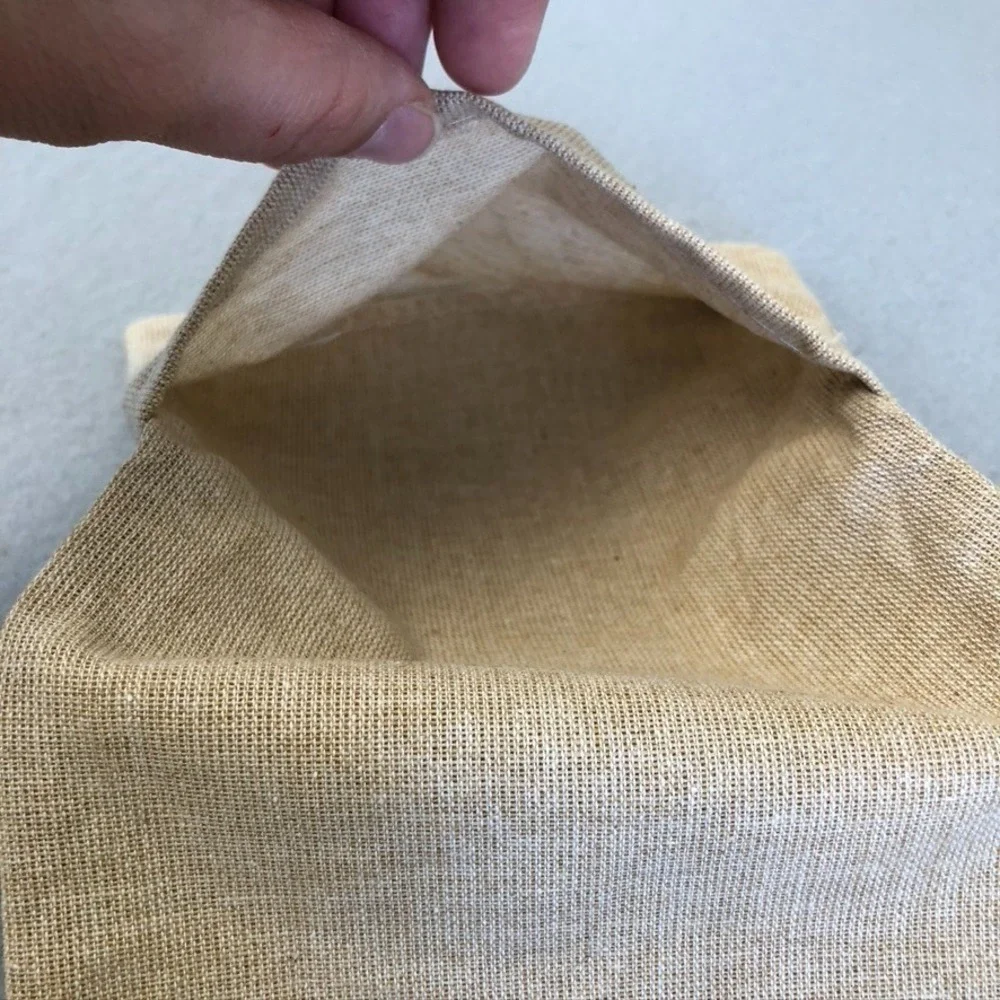 Authentic Gucci Dust Bag Cotton Beige Small Foldover Pouch Travel Storage Gift